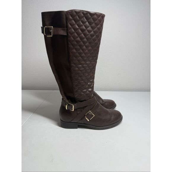 Torrid Wide Calf Brown Quilted Riding Boots Size 11 See Description - Picture 7 of 15